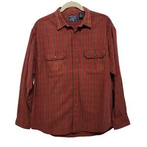 American Eagle Red Plaid Shirt XL Cotton Top 693